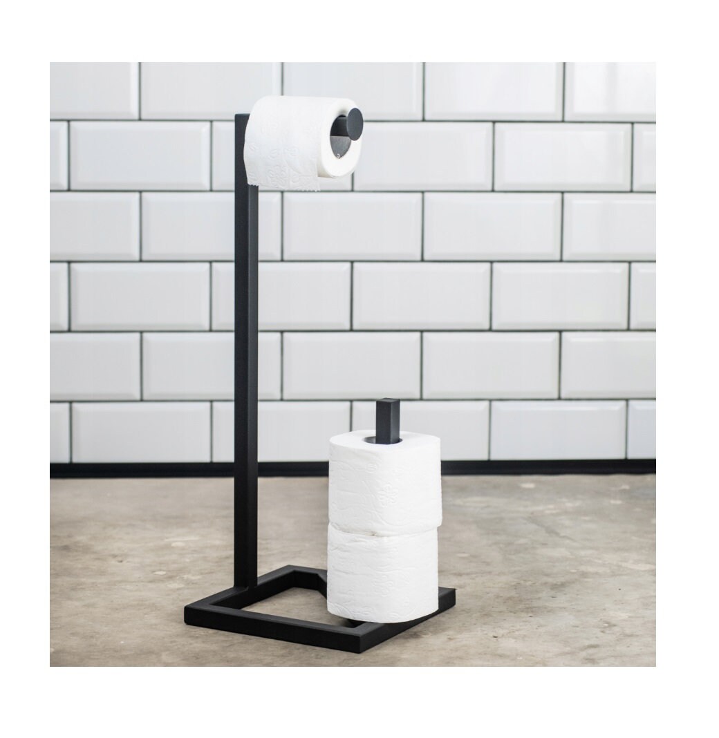 Moderner Loft Metallständer für Toilettenpapier, Badezimmeraufhänger, Loft Toilettenpapierhalter, freistehender Papierhalter, Minimalist, Badezimmerausstattung