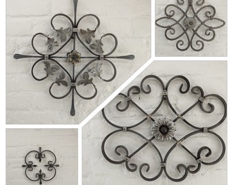 Fence Steel Grille, Forged Fence Steel Panel, Decorative Metal Rosette, Many Types, Fence Element, Fence Rosette, for Gates Railings Balcony