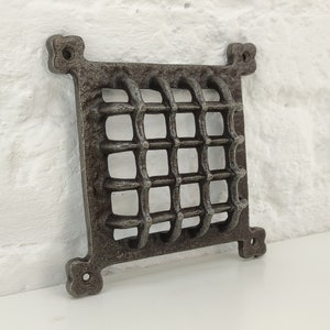 6,3x6,3&#39;&#39; Rustic Iron Square Ventilation Cover, Small Opening Cover,  Air Return Vent Cover, Vent Grille, Vent Plate Cover, Antique Vent