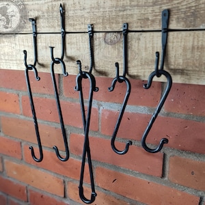 S hooks, Hand forged S Hook, Twisted Iron S Hooks Set, Metal S Hook Bulk, Decorative Long S Type Hanger, Rustic Steel S Shaped Hanging Hooks