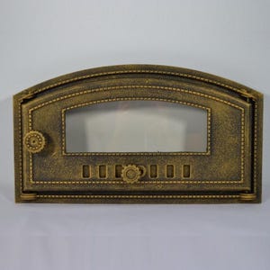 Antique Gold Cast Iron Door for Bread Oven Pizza Oven Smoker for Home or Garden Tiled Stove, Garden Smokehouse, Fireplace Door, 6 Colors