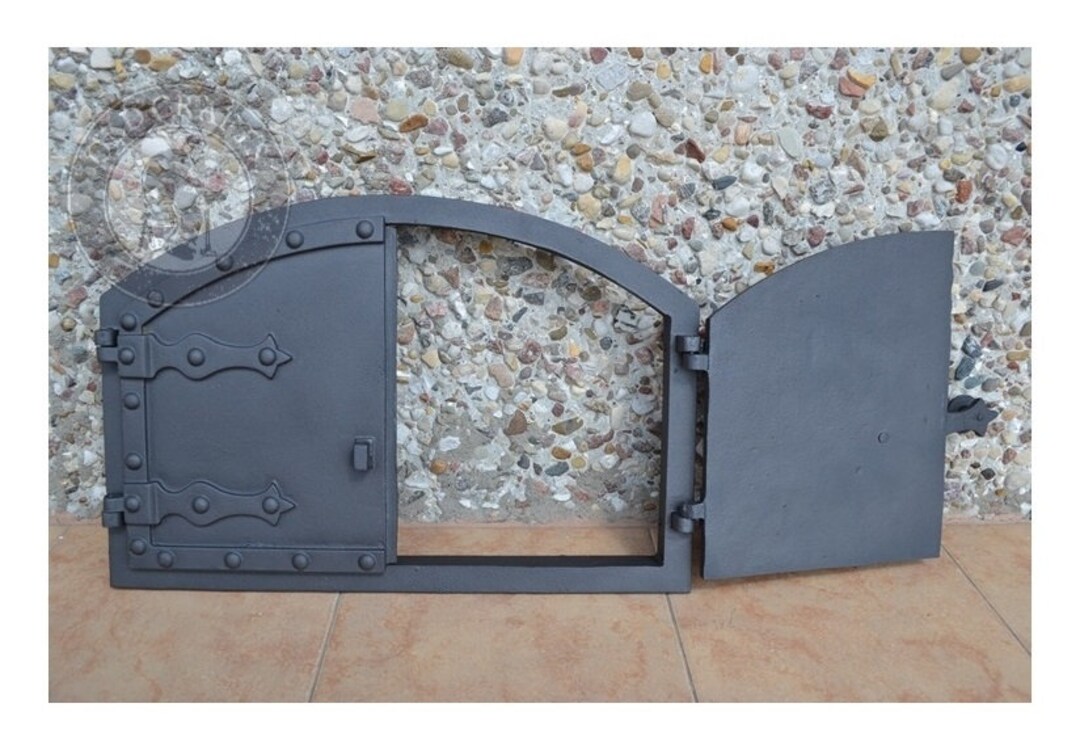 Arched Fireplace Door, Vintage Double Stove Door, Wood Burning ...