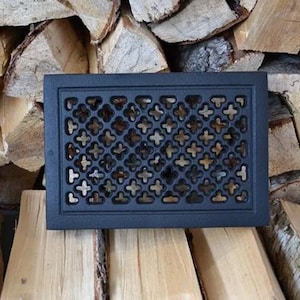 Rustic Cast Iron Vent Cover – Decorative Grille in 5 Colors | Handcrafted Air Register for Wall, Floor or Furniture | Rustic Air Vent Grate