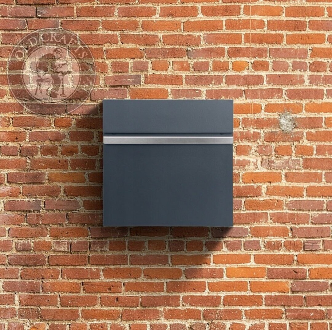 Anthracite Modern Letterbox Mailbox, Minimalist Mailbox, Wall Mounted