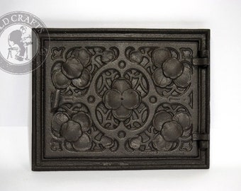12.8''x10'' Ornamental Wood Stove Cast Door, Decorative Oven Door, Unique Iron Door, Stove Part, Stove Door, Fireplace Door, Cast Iron Door