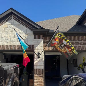 Black Iron Single Double Triple Flag Holder, Flag pole holder, Wall Mounted Flag Holder, Handmade Holder, Flag Support, Independence Day