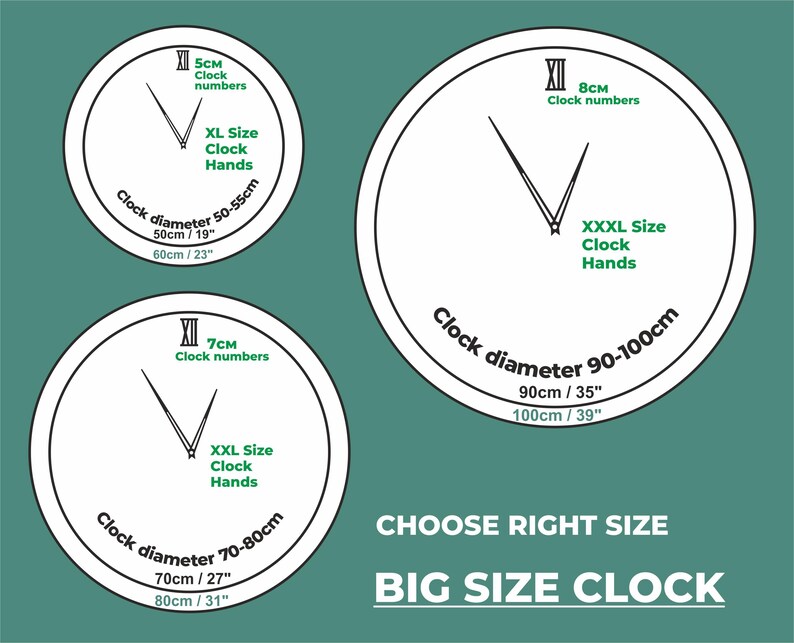 Big Size Clock Hand #19 XL + Clock Movement - Etsy