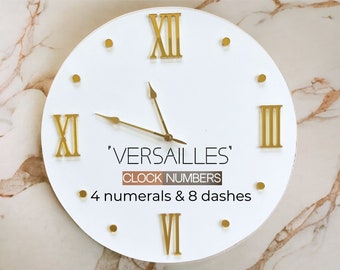 Chiffres (chiffres) et tirets en acrylique auto-adhésif miroir pour une horloge murale