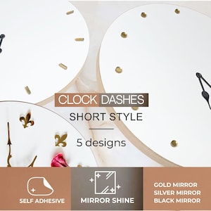 Mirror clock dashes. Short style / 5 designs