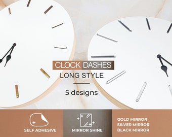 Mirror clock dashes. Long style / 5 designs