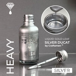 Peinture liquide à la feuille d'or Gold Ducat , 30 ml Silver