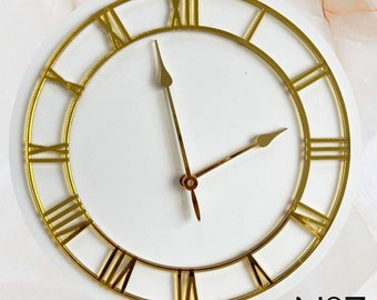 Horloge miroir décorative murale - Horloge miroir murale - Horloge en résine - Ziffernblatt - Horloge miroir décorative murale dorée 20, 30, 40 cm