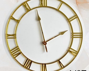 Mirror clock face decor - Mirror clock for wall - Resin clock -Ziffernblatt - Gold Silver Mirror clock wall decor 20, 30, 40 cm