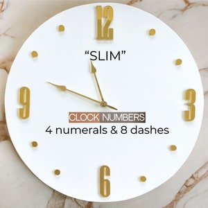 Mirrored Acrylic Arabic Clock Numbers: DIY Wall Clock Numerals & Dashes