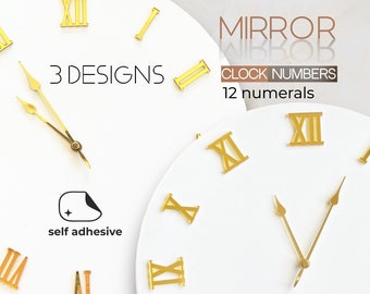 Chiffres romans (chiffres) en acrylique miroir pour horloge murale 12 pcs.