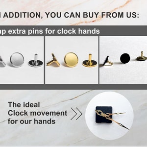 Mirror clock hands 5 designs Part 1 Cap Extra Pin