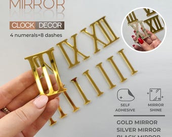 Reloj de pared con números romanos de acrílico espejado: decoración DIY