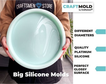 Grands moules ronds profonds en silicone pour résine