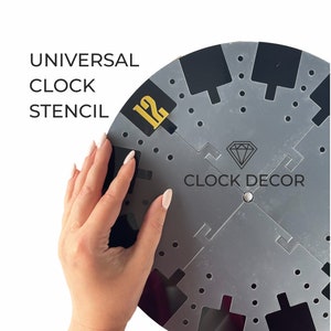 Universal Clock Stencil with gaps for numerals for resin clock marking