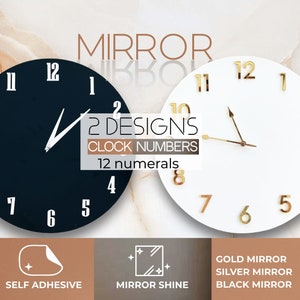 Mirrored Acrylic Numbers (Numerals) for a Wall Clock 12 pcs.