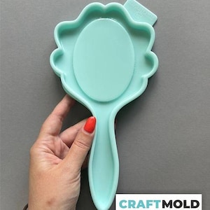 Elegant hand mirror silicone mold