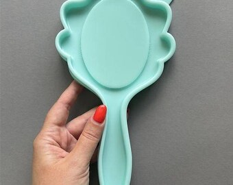 Elegant hand mirror silicone mold