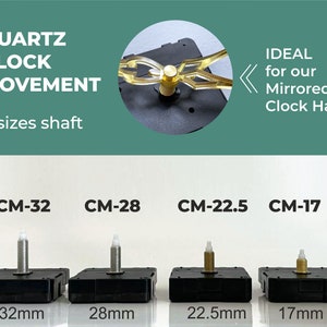 Quartz movement, shaft 4 sizes.