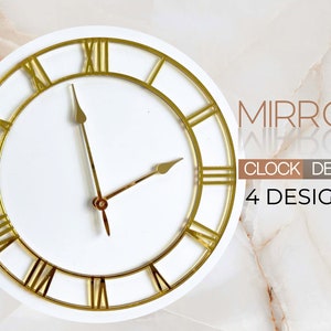 Mirror clock face decor 4 designs