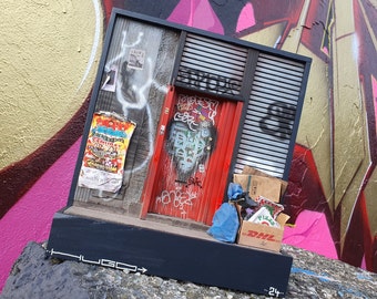 New York Graffiti Doors Miniature Diorama