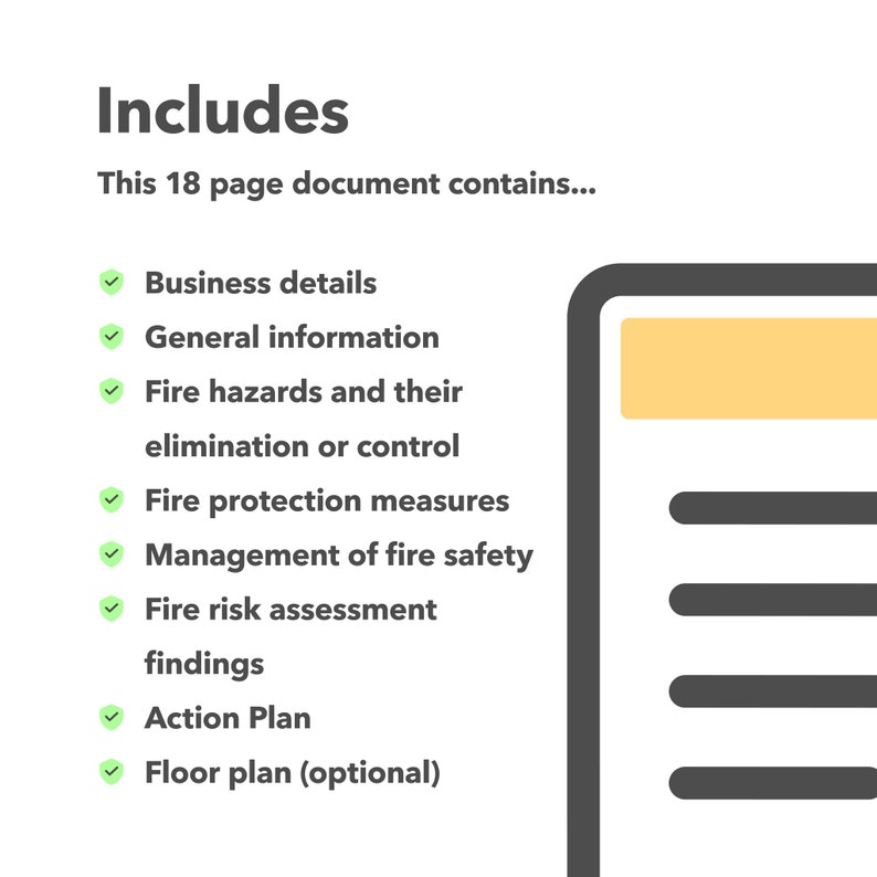 Fire Risk Assessment Form for Small Business / Retail / Office, Ready