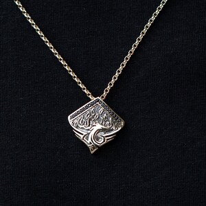 Men&#39;s Real Gold Vikings Ship Drakkar Pendant Necklace, 14k Solid Gold Warrior Men Necklace, Men Jewelry, Gift for Him