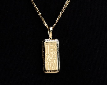 Collier Pendentif Bouddhiste Om Mani Padme Aum - Corne De Yak - Unisexe - A81