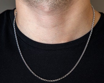 White gold chain cheap and pendant
