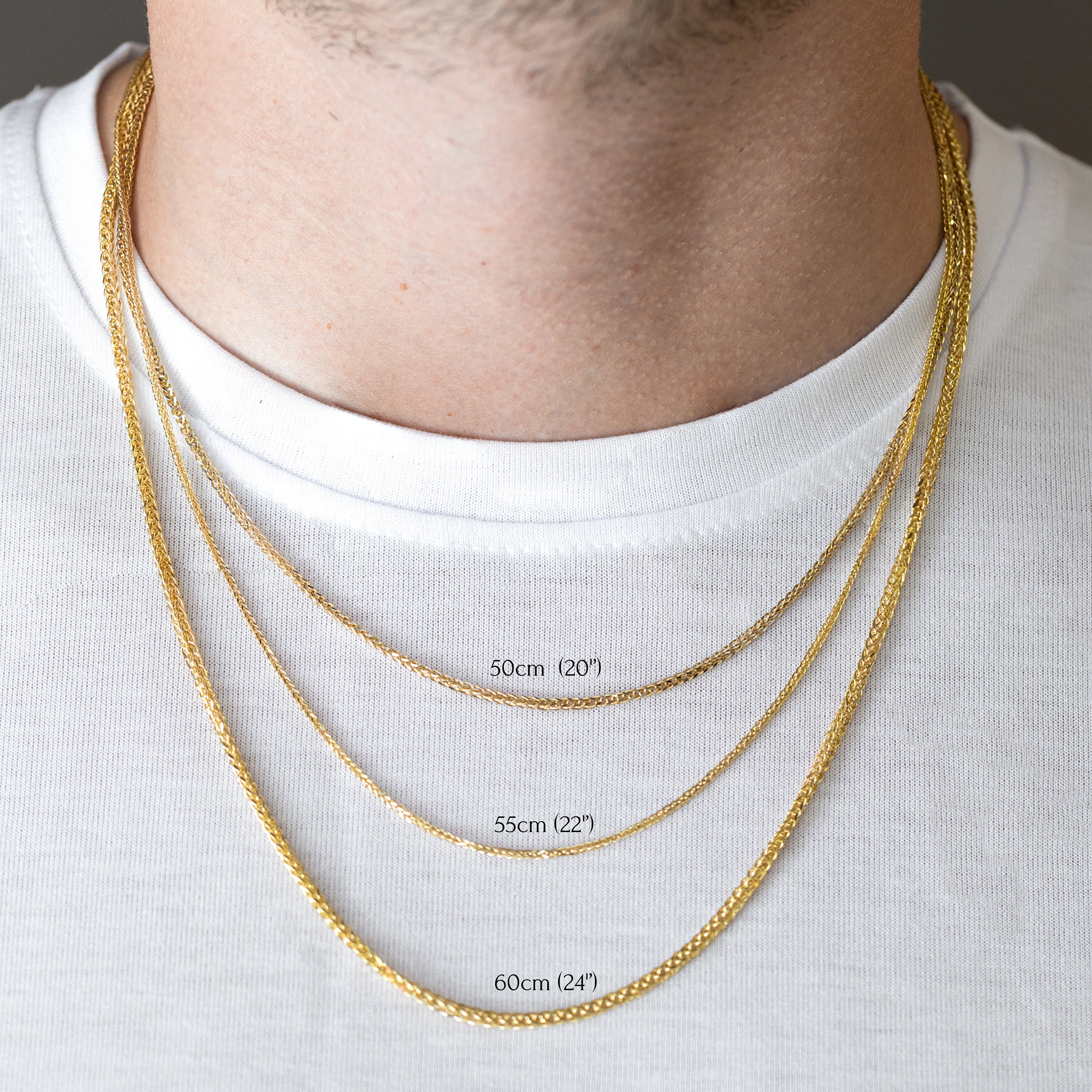 14K Solid Gold Fox Tail Chain, 14K Real Gold White/yellow Gold