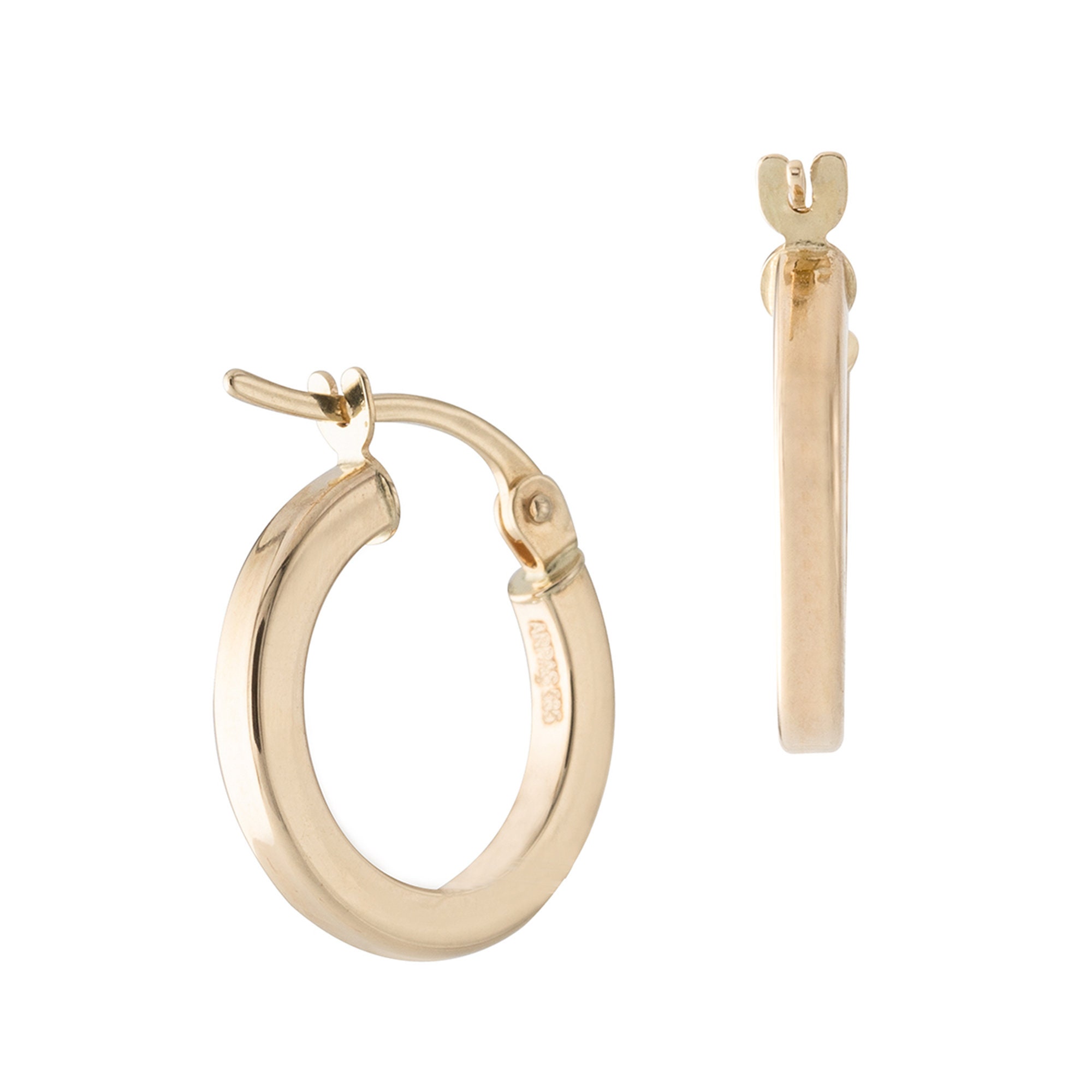 Boucles D'oreilles Créoles Huggie Hoop Homme – Diamant Créé En Labo, Or Jaune 14 Carats, Argent 925