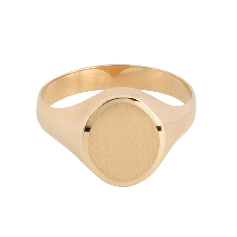 14k Gold Engraved Signet Ring For Men / Oval Men's Gold Signet Ring / Available in Yellow Gold, Rose Gold and White Gold / Men Jewelry image 5