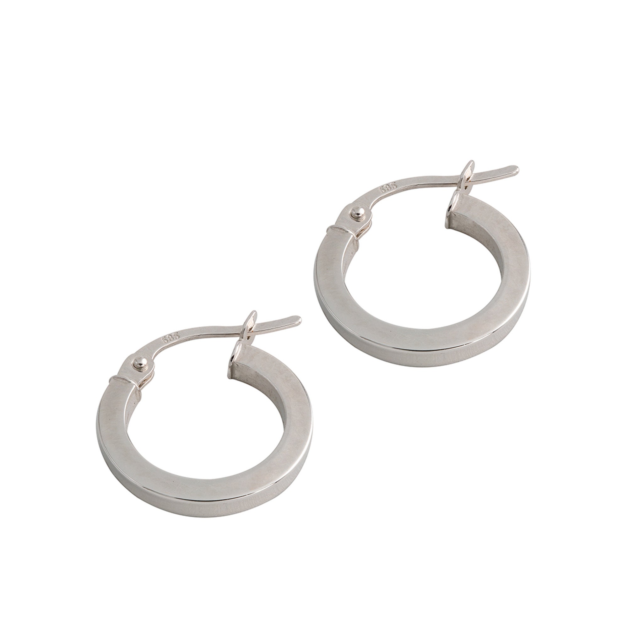 Mens huggie hoop earrings white gold Clearance