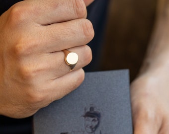 Buy Oval Men's Solid Gold Signet Ring Personalized Men's Jewelry