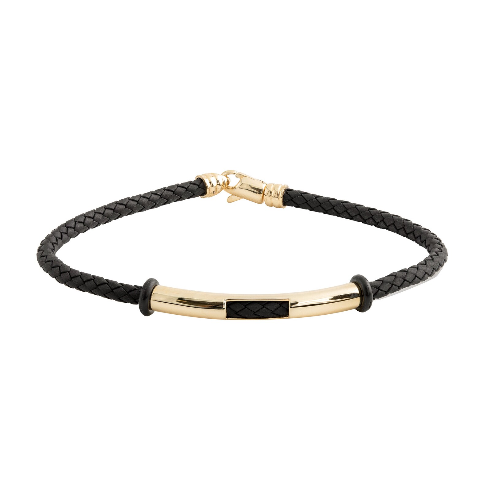 Men's Gold Bracelet 14k Solid Gold Men Bracelet Black Etsy