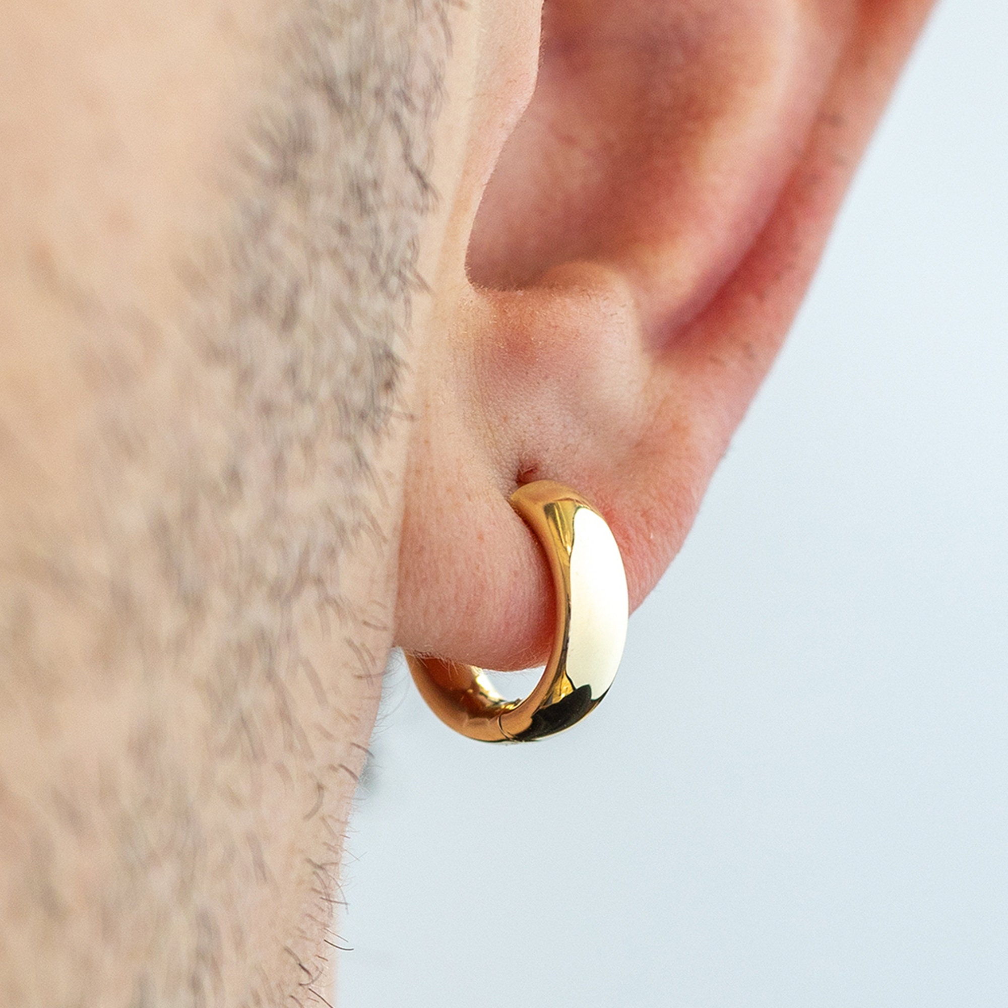 Forged Carbon Stud Earring in 18K Yellow Gold, 10.5mm | David Yurman