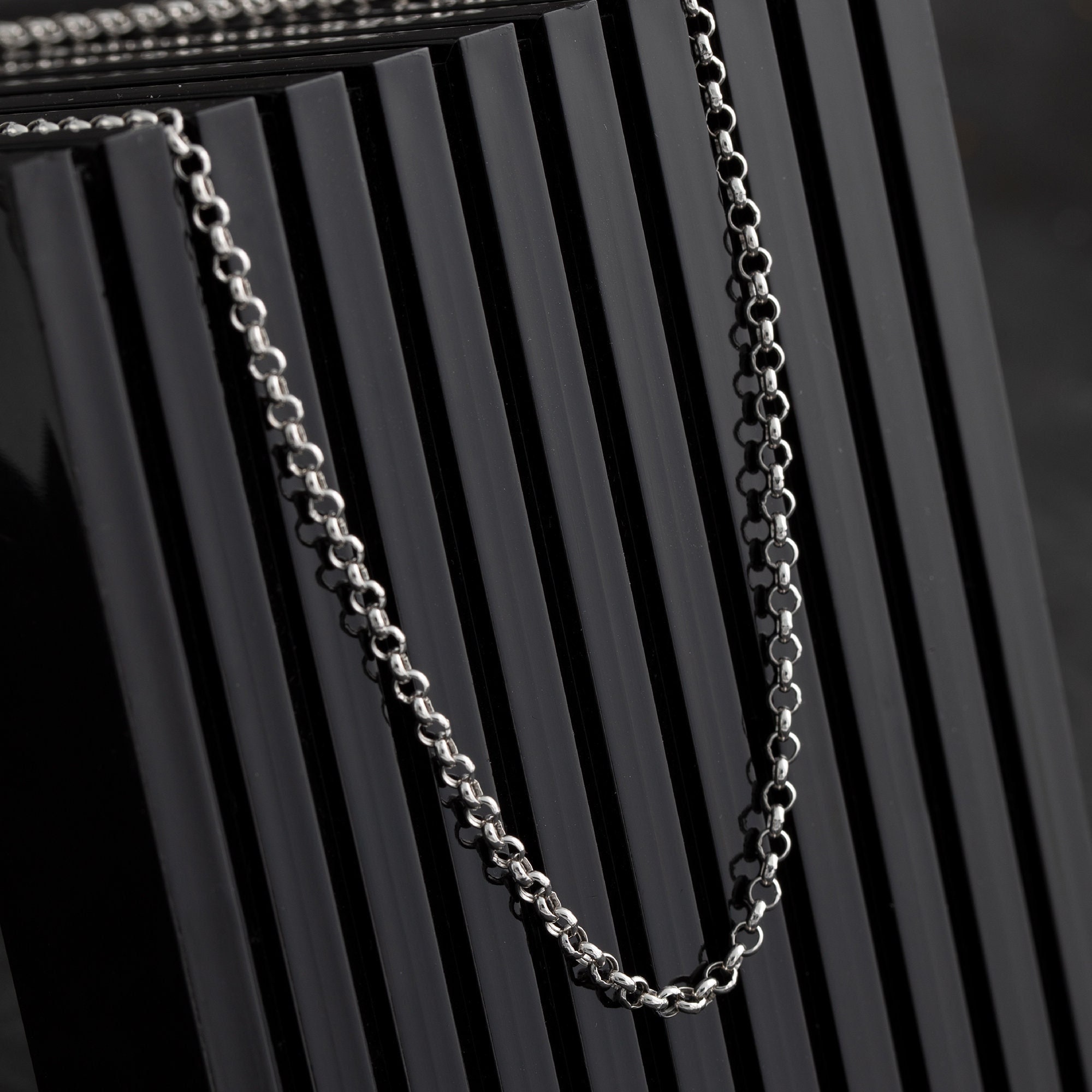 14K Gold Rolo Chain Necklace, Round Cut Belcher Chain Necklace, Everyday Chain, Solid White Gold Rolo Chain, Gift For Him
