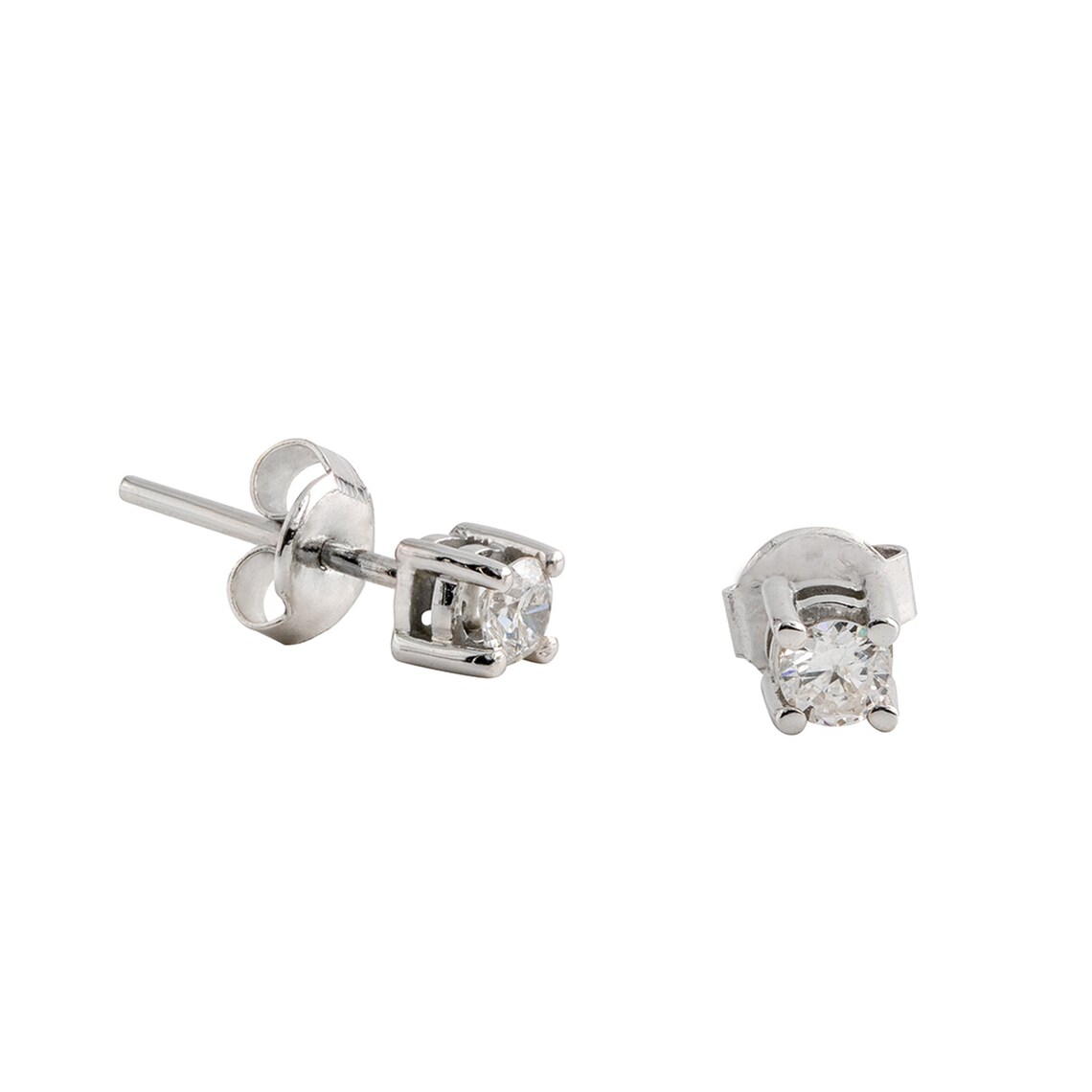 Men's Diamond Earrings 14ct White Solid Gold Diamond Stud Etsy