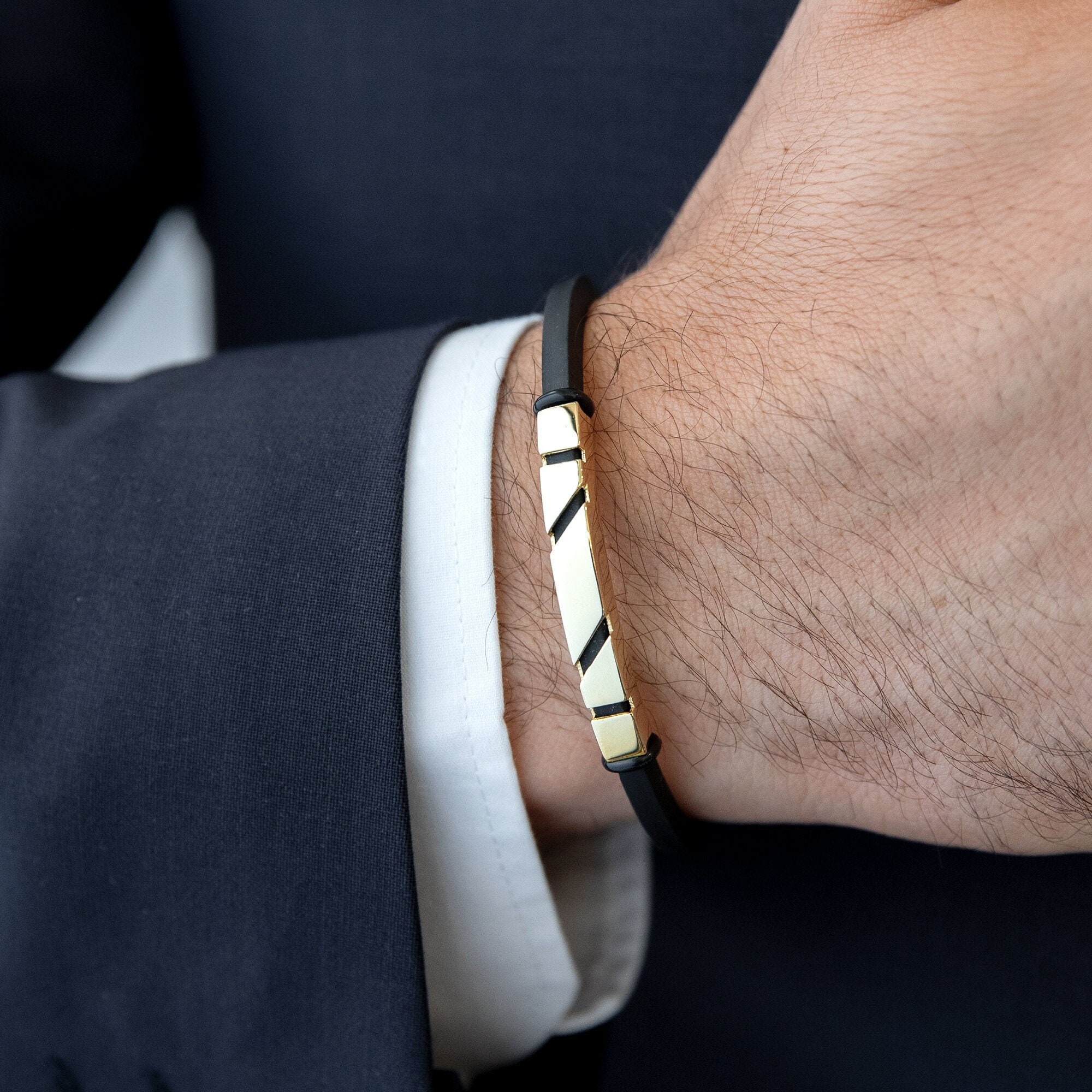 Men's Black Leather Knot Bracelet | SPONGE DIVER SUPPLY