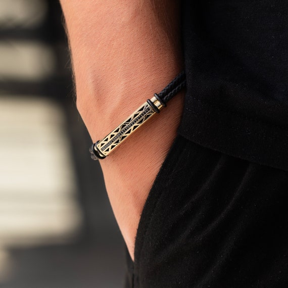 Mens chunky online gold bracelet