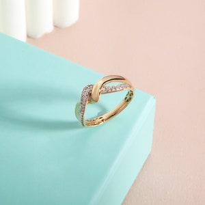 14k Solid Gold Love Knot Ring, Best Friend Knot Ring, Friendship Love Knot Ring Women, Promise Ring, Gold Dainty Ring, Gift for Couple