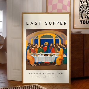 The Last Supper Digital Art| Renaissance Artwork| Twelve Apostles| The Last Supper| Jesus Art| Bible Wall Art| Famous Art Prints Graffiti
