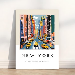 New York Print, New York Poster Wall Art, New York City Skyline, Travel Poster, City Print, Travel Gifts, Office Decor, Customised Prints
