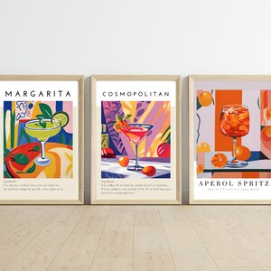 Beliebte Cocktails, Cocktail-Rezept-Druck, klassische Cocktail-Wandkunst, minimalistische Alkoholdrucke, Retro-Wandkunst, Bardrucke, minimalistisch
