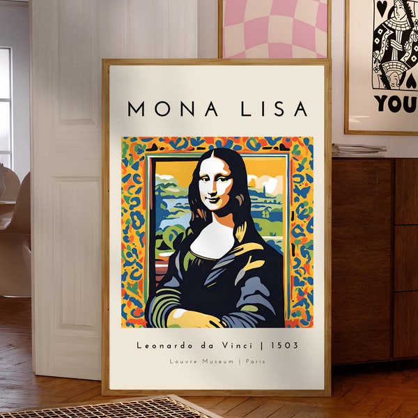 Mona Lisa Wall Art | Digital Download| Home Decor Gifts| Famous Art Prints Graffiti| Vintage Art| Feminist Art| Eclectic Decor