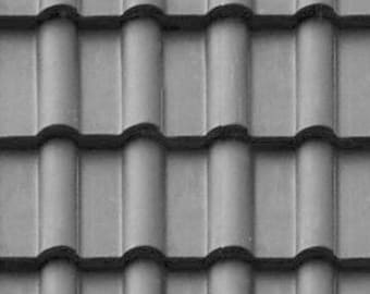 Printable Dolls House Wallpaper 1/12th scale Grey Roof Tiles BR16 Digital Download UK & US sizes Jpeg or PDF